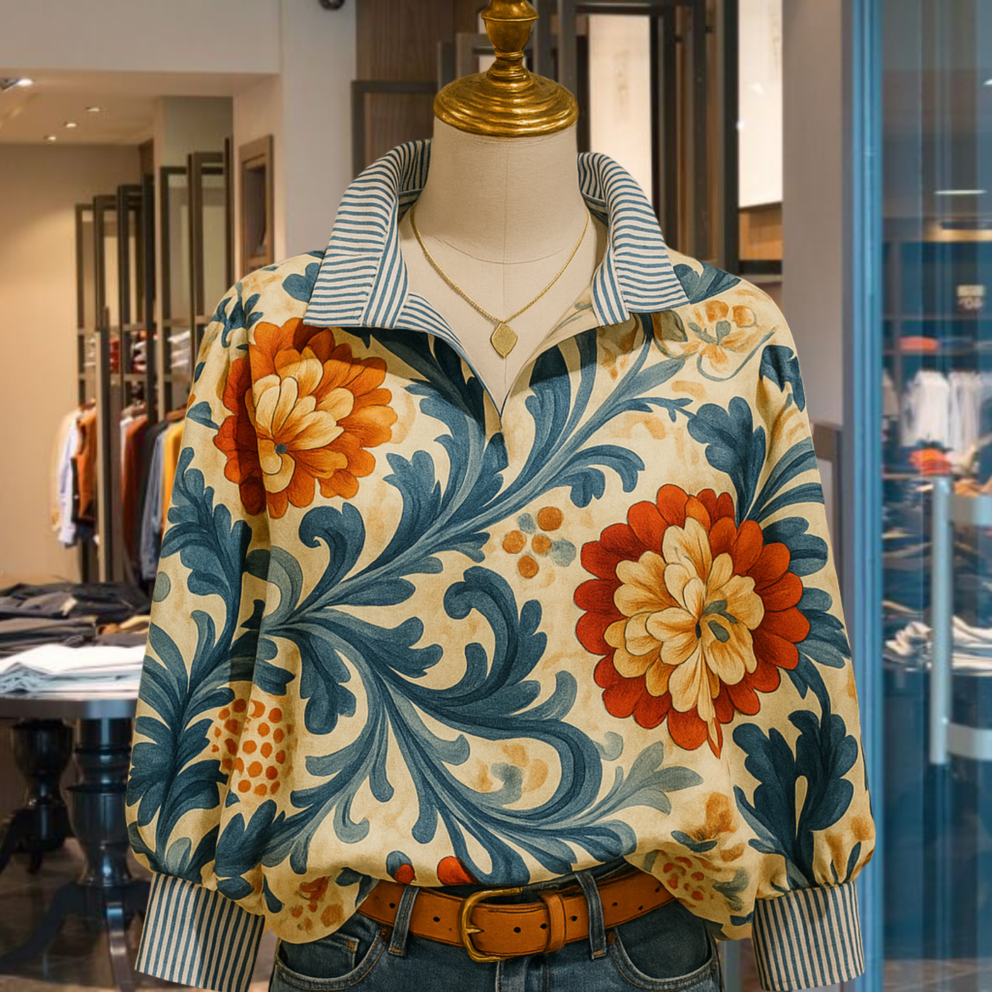 Rosa | Vintage Floral Print Blouse