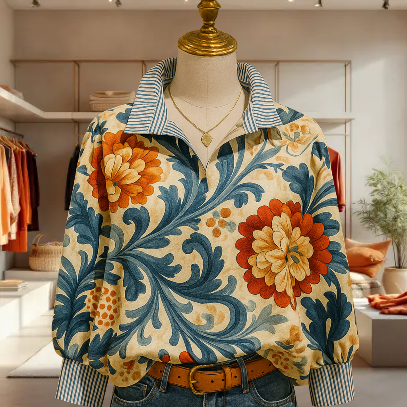 Rosa | Vintage Floral Print Blouse