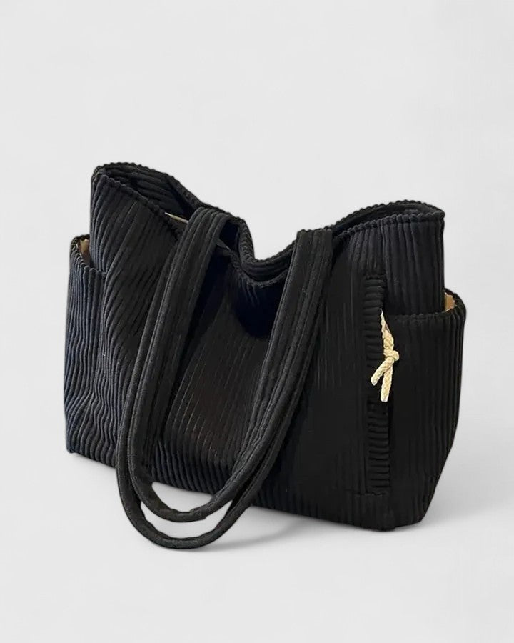 Sophia | Luxurious Ribbed Tote Bag with Cord Detail