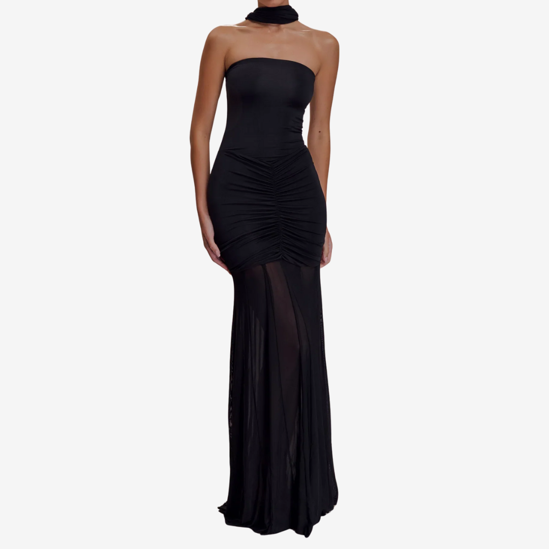 Evelyn | Pleated Maxi Evening Dress