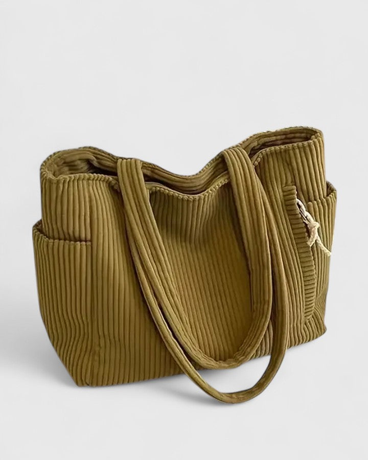Sophia | Luxurious Ribbed Tote Bag with Cord Detail