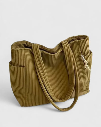 Sophia | Luxurious Ribbed Tote Bag with Cord Detail