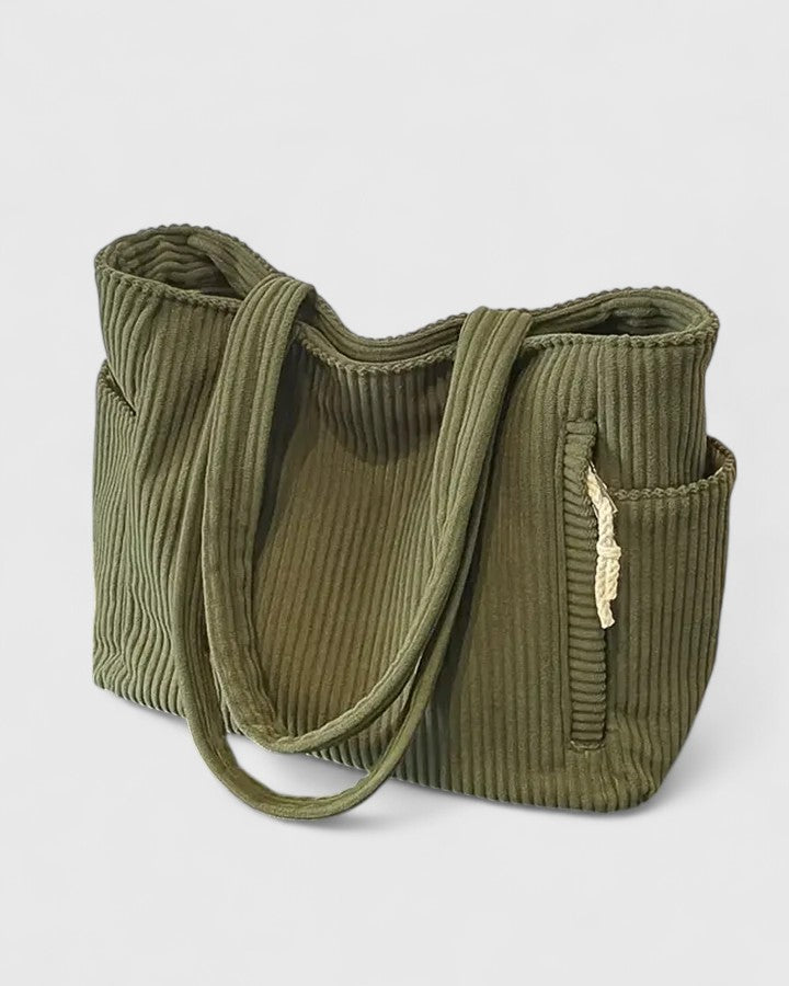 Sophia | Luxurious Ribbed Tote Bag with Cord Detail