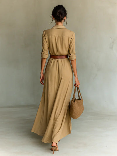 Laura | Long Flowing Dress with Belt