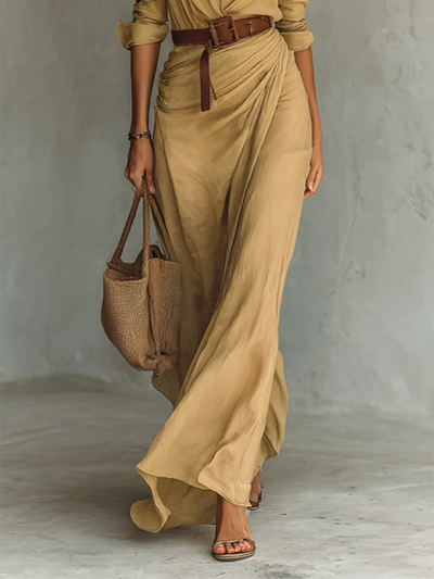 Laura | Long Flowing Dress with Belt