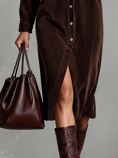 Beatriz | Corduroy Loose-Fit Midi Dress