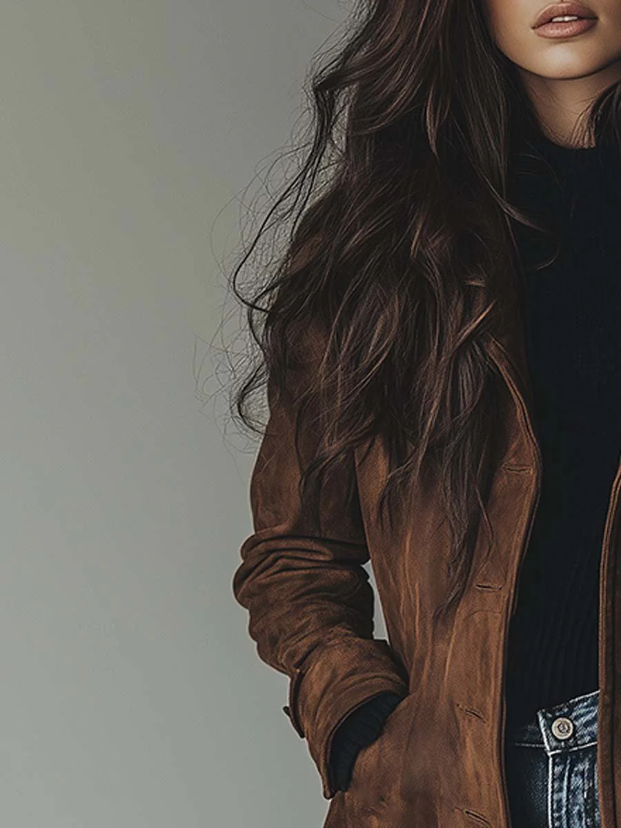 Ariana | Vintage Suede Trench Coat