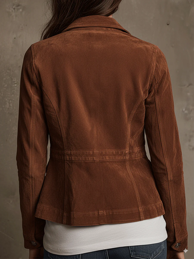 Nora | Faux Suede Multi-Pocket Jacket