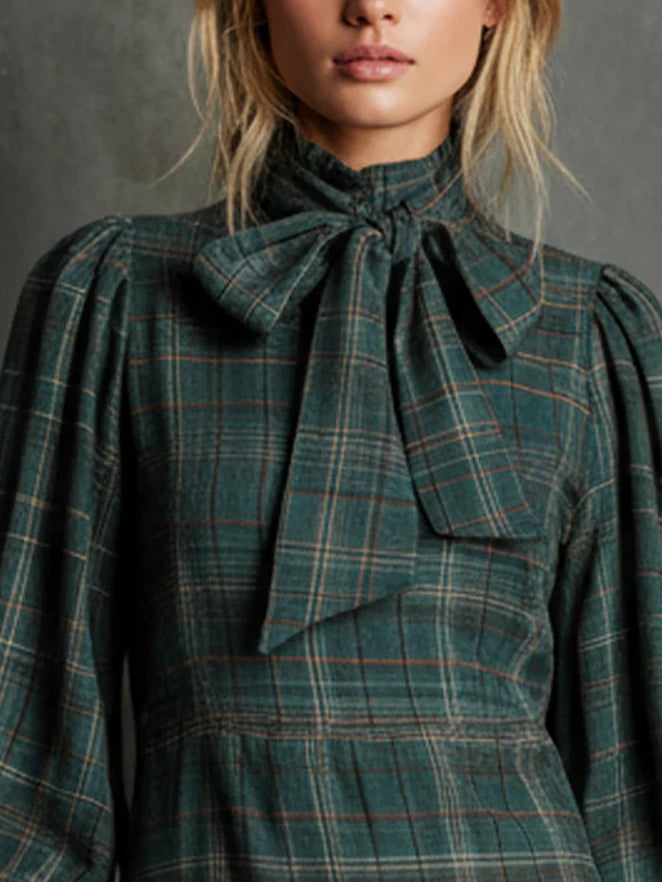 Celeste | Plaid Bow Mini Dress