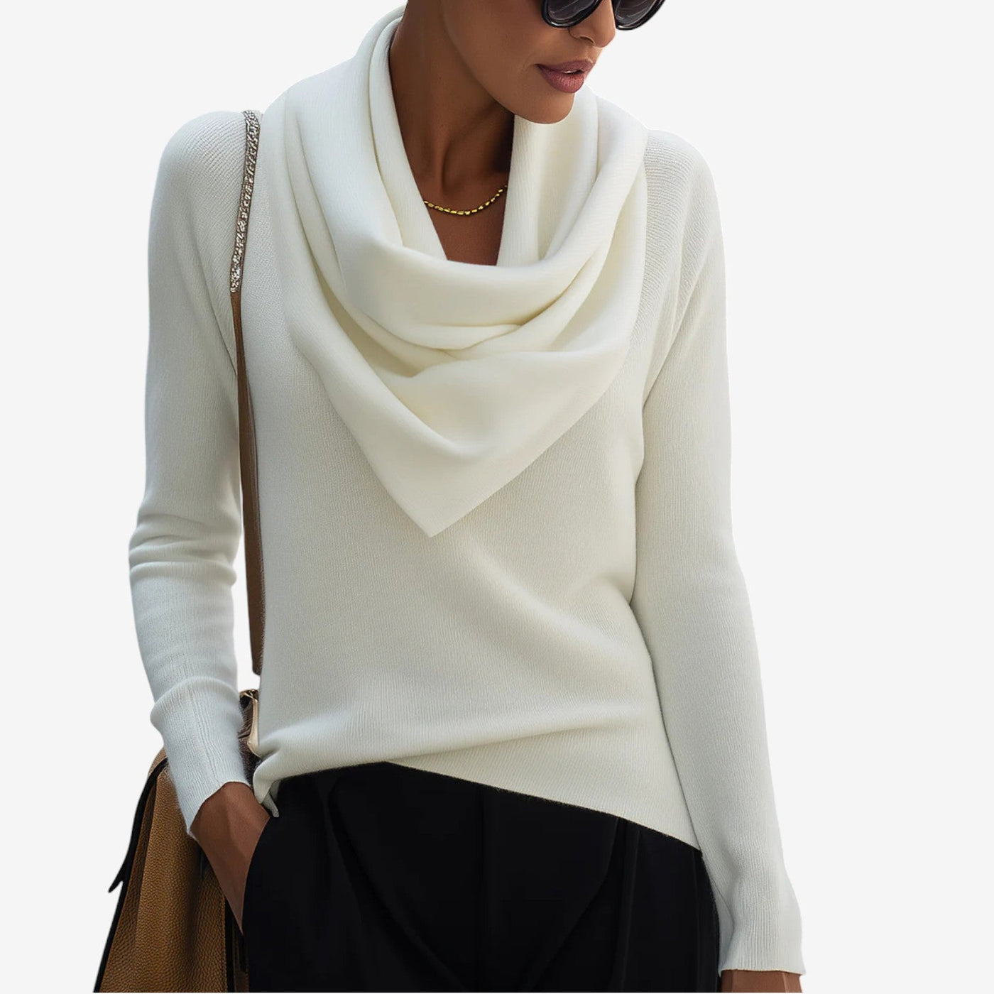 Marianne | Draped Cowl-Neck Sweater