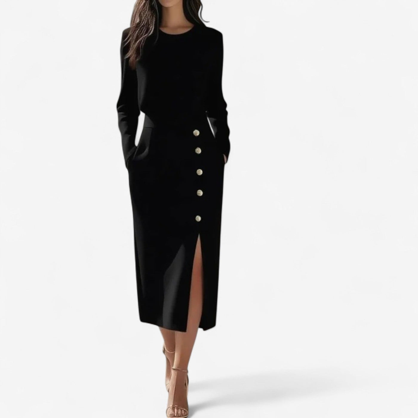 Grace | Sleek Side-Slit Midi Dress