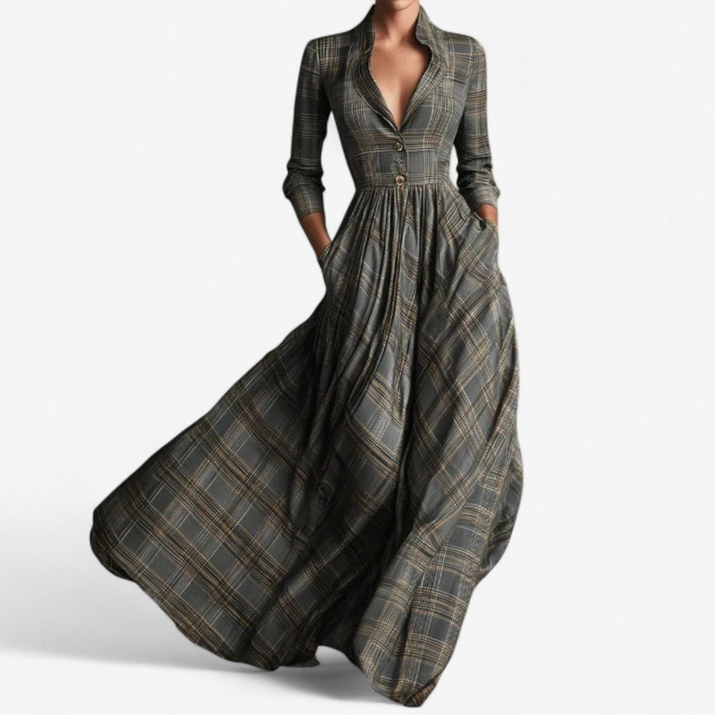 Laila | Luxe Checkered Maxi Dress