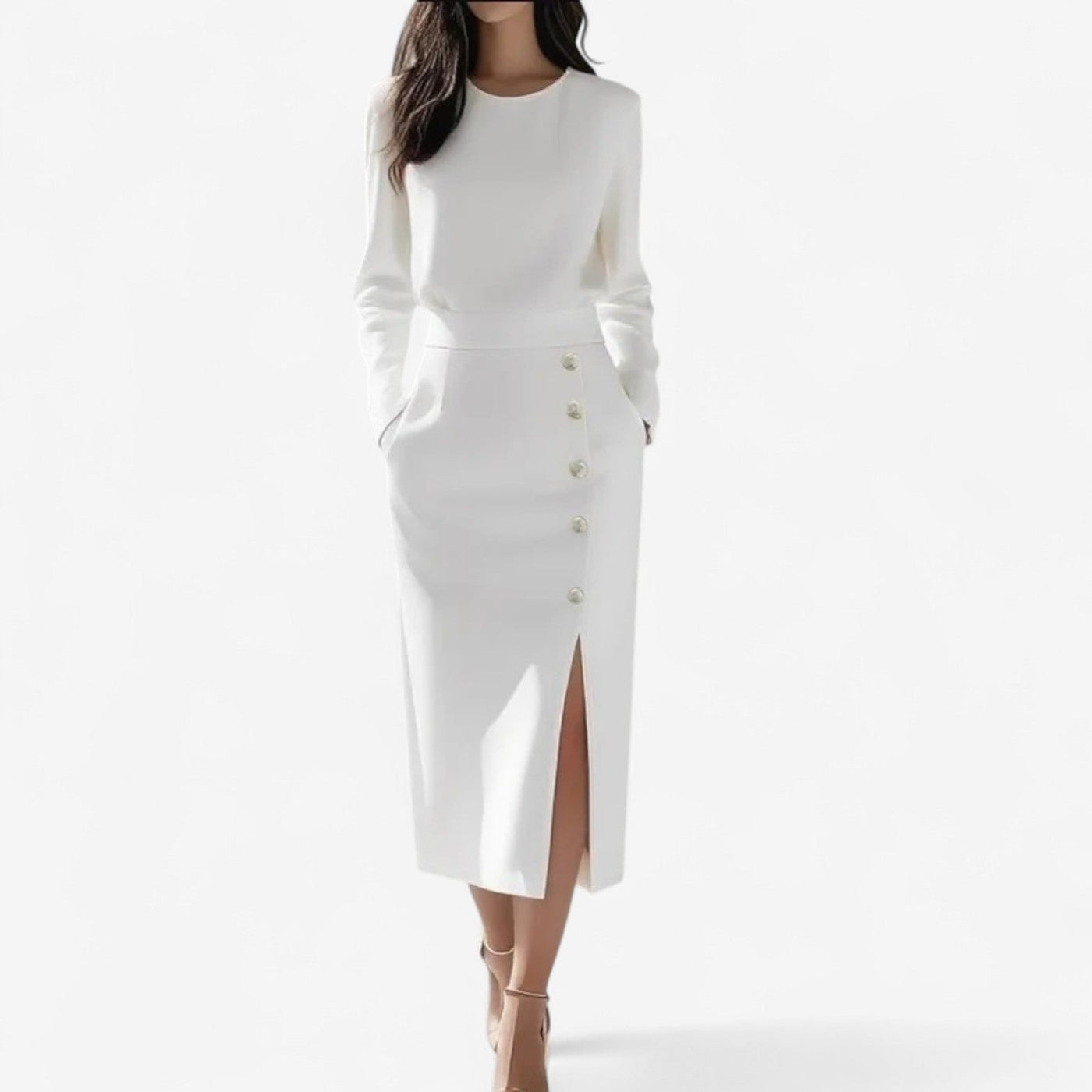 Grace | Sleek Side-Slit Midi Dress