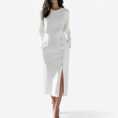 Grace | Sleek Side-Slit Midi Dress